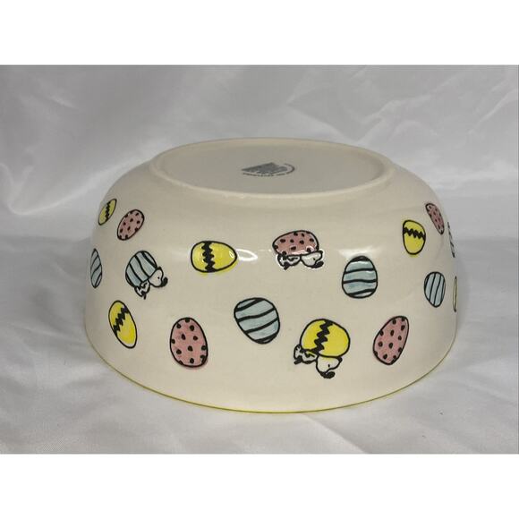 NEW PEANUTS SNOOPY EASTER BEAGLE & EGG LARGE SERVING BOWL - Picture 9 of 11